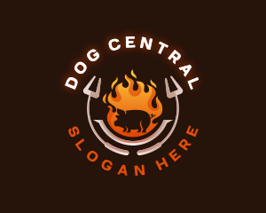 Grill Roasted Pork logo design