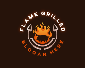 Grill Roasted Pork logo design