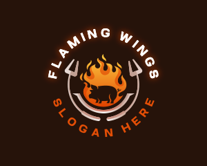 Grill Roasted Pork logo design