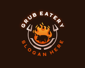 Grill Roasted Pork logo design