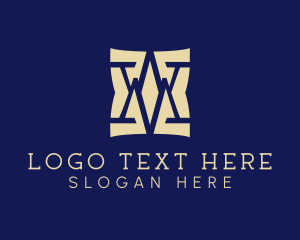 Serif - Finance Consultant Letter WM Monogram logo design