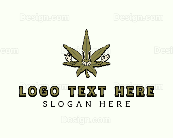 Smoking Cannabis Leaf Logo