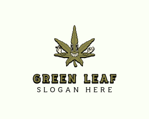 Smoking Cannabis Leaf logo