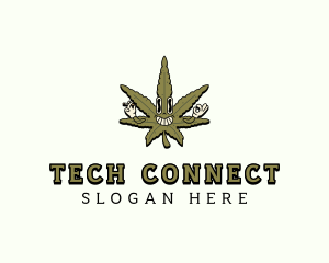 Smoking Cannabis Leaf logo
