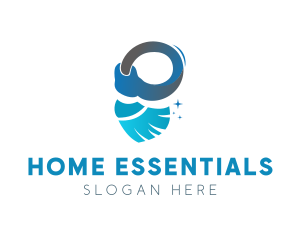 Broom Hand Cleaning logo design