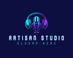 Radio Studio Podcast logo design