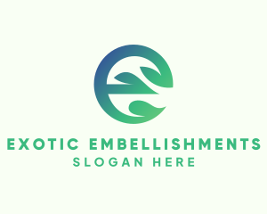 Gradient Plant Letter E logo design