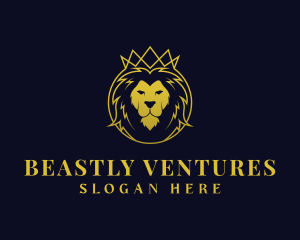 Lion Luxury Crown logo design