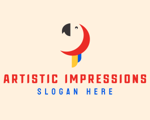 Minimalist Parrot Head logo design