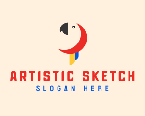 Minimalist Parrot Head logo design