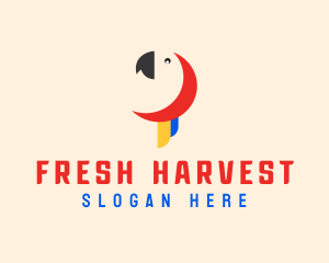 Minimalist Parrot Head logo design