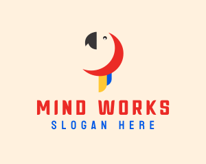 Minimalist Parrot Head logo design