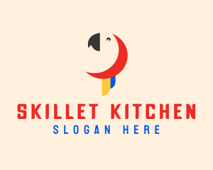 Minimalist Parrot Head logo design