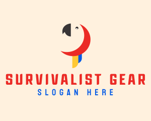 Minimalist Parrot Head logo design