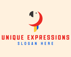 Minimalist Parrot Head logo design