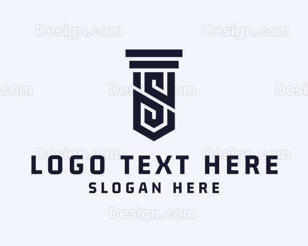 Column Pillar Letter S Logo