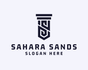 Column Pillar Letter S logo design