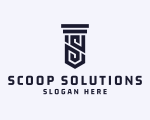 Column Pillar Letter S logo design