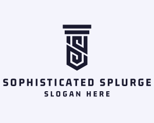 Column Pillar Letter S logo design