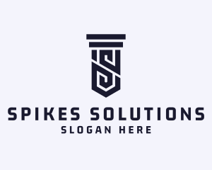 Column Pillar Letter S logo design