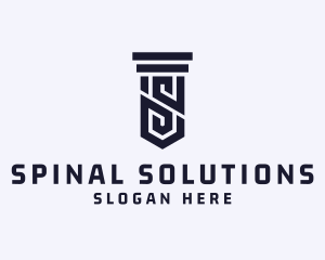 Column Pillar Letter S logo design