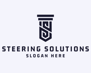 Column Pillar Letter S logo design