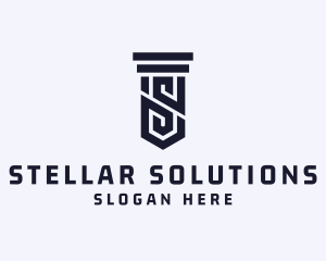 Column Pillar Letter S logo design