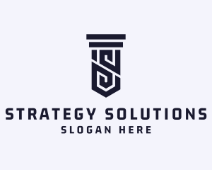 Column Pillar Letter S logo design