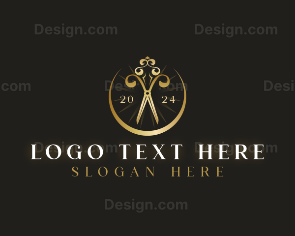 Elegant Scissors Barber Logo