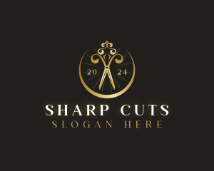 Elegant Scissors Barber logo design