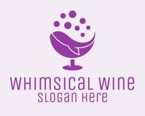 Purple Whale Drink Bubbles logo design