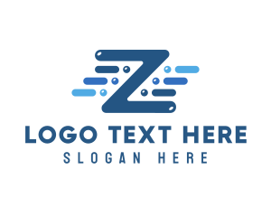 Blue Tech Letter Z logo