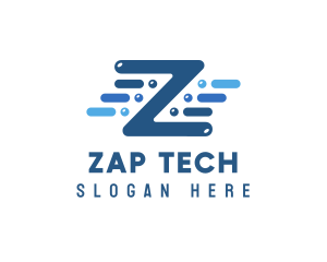 Blue Tech Letter Z logo design