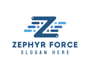 Blue Tech Letter Z logo design