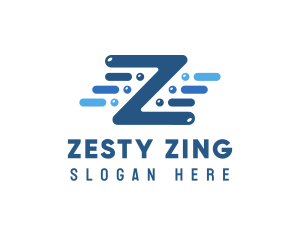 Blue Tech Letter Z logo design