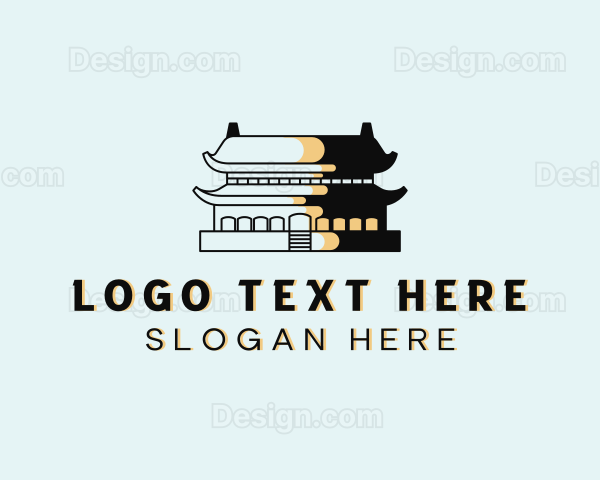 Pagoda Temple Architecture Logo
