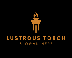 Fire Pillar Torch logo design