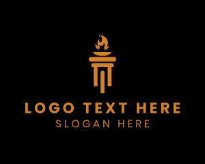 Partnership - Fire Pillar Torch logo design