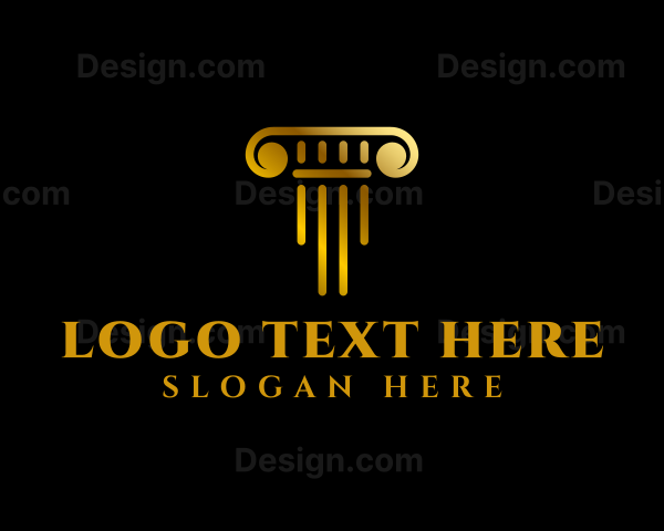 Column Law Firm Letter T Logo