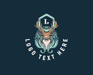 Noble - Deer Animal Ornament logo design