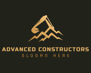 Backhoe Sand Construction logo design