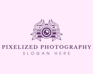 Photographer Camera Floral logo design