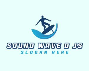 Foil Surfing Surfer logo design