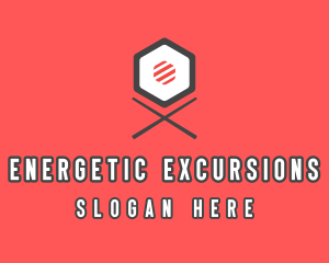 Sushi Chopsticks Hexagon logo design