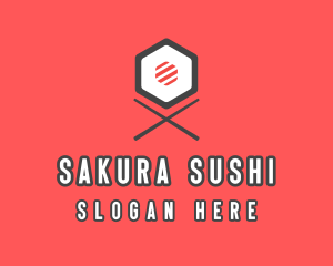 Sushi Chopsticks Restaurant logo design