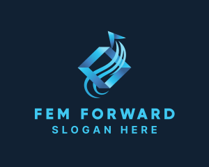 Blue Forwarding Arrow logo design