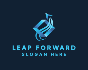 Blue Forwarding Arrow logo design