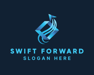 Blue Forwarding Arrow logo design