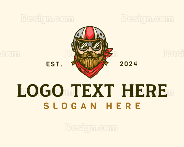 Mustache Motorcycle Helmet Logo