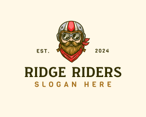 Mustache Motorcycle Helmet logo design